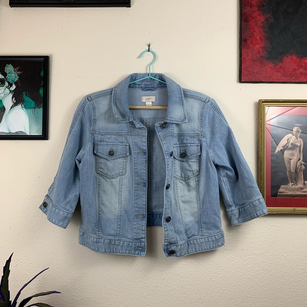 EUC LOFT Light Wash Denim Jacket